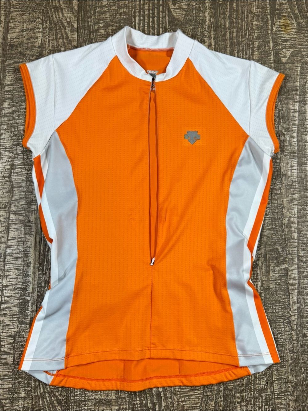 Descente Orange & White Short Sleeve Cycling Jersey